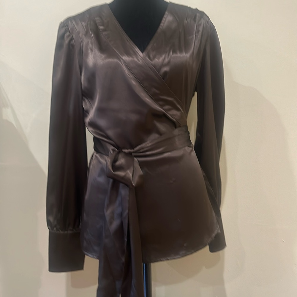 Chadwick’s beautiful chocolate brown blouse in new condition.